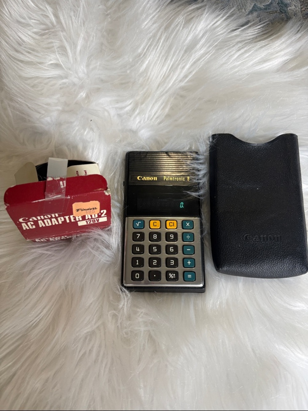 Canon Palmtronic 8 Calculator with Black Slipcase and Red Adapter Box